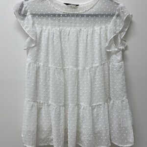 SHEIN White Ruffle Sleeve Blouse